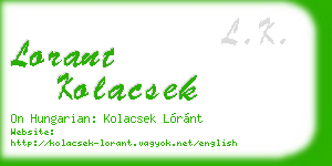 lorant kolacsek business card