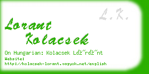 lorant kolacsek business card